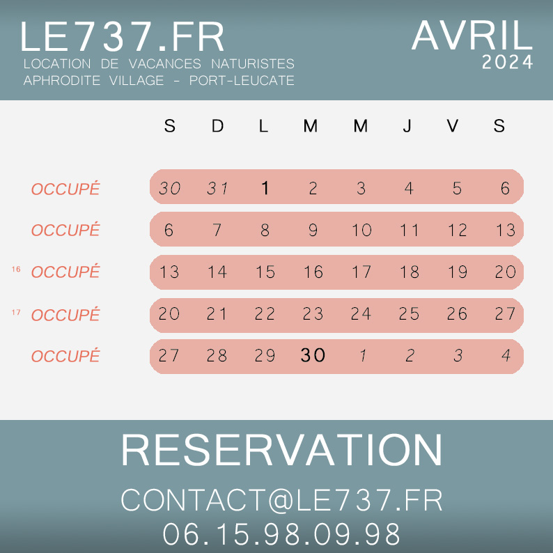 Reservation 737 avril24