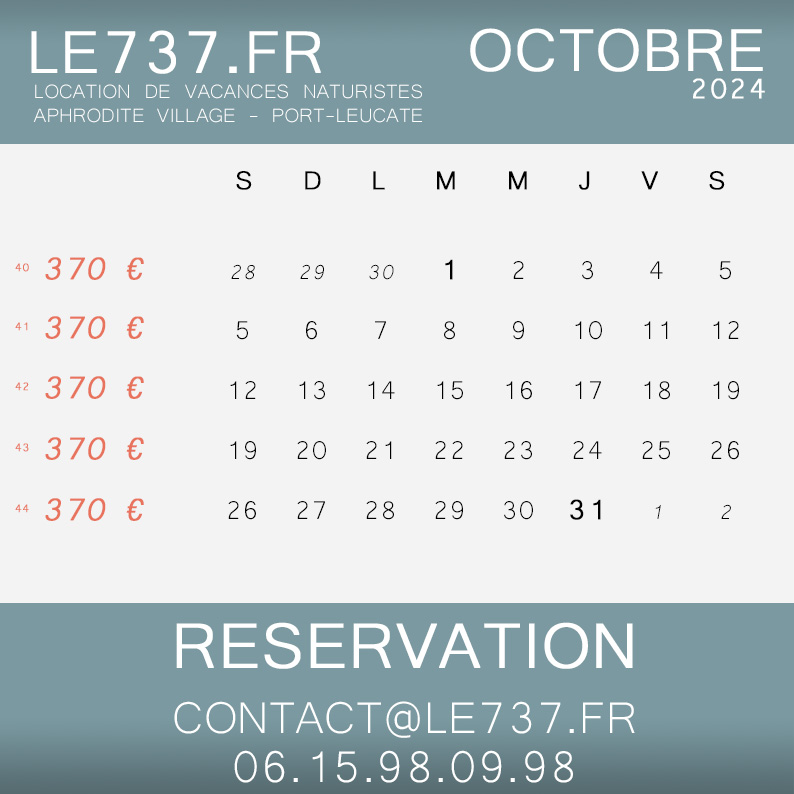 Reservation 737 octobre2024